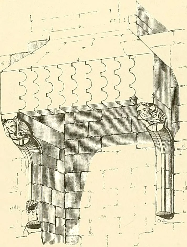 An illustration from Some account of domestic architecture in England from Edward I to Richard II, with notices of foreign examples and numerous illustrations of existing remains from original drawings, 1882, leaf 144
