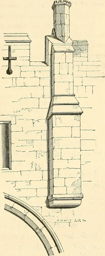 An illustration from Some account of domestic architecture in England from Edward I to Richard II, with notices of foreign examples and numerous illustrations of existing remains from original drawings, 1882, leaf 152