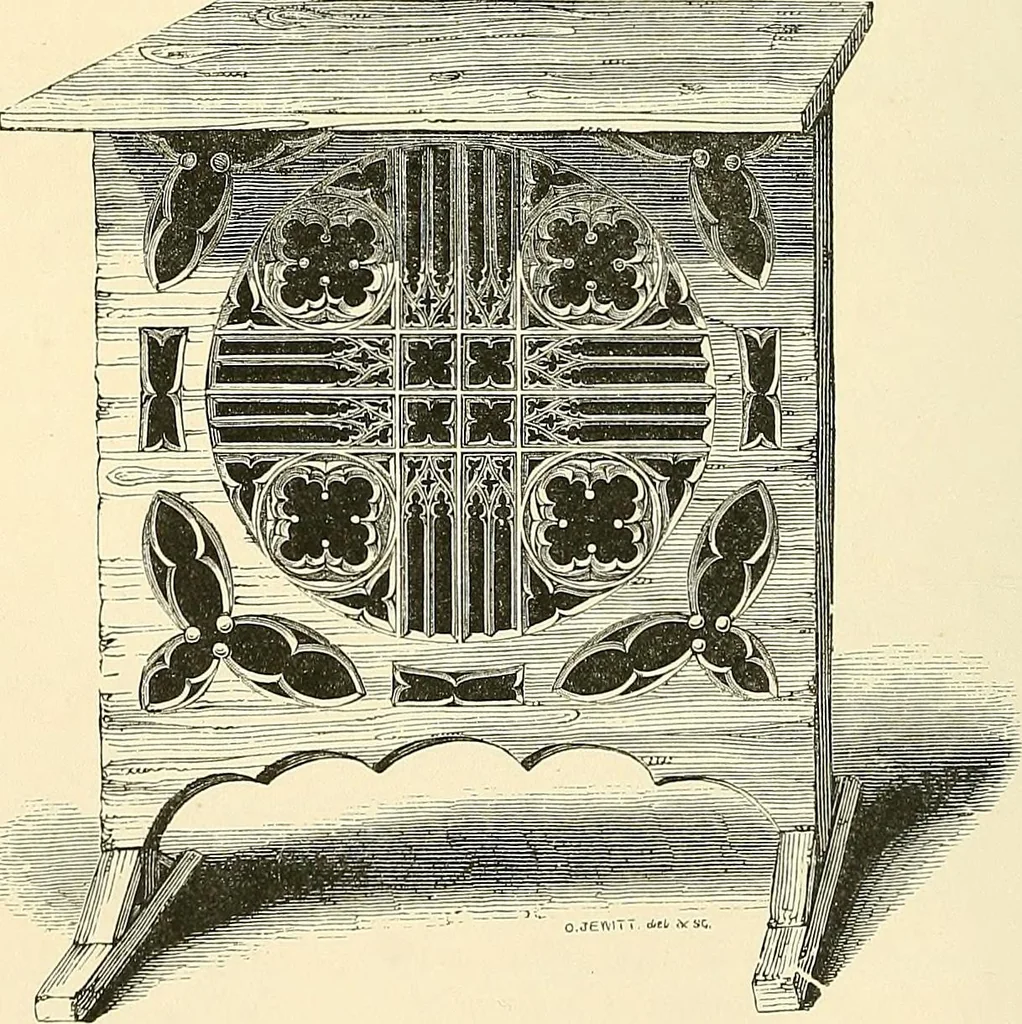 An illustration from Some account of domestic architecture in England from Edward I to Richard II, with notices of foreign examples and numerous illustrations of existing remains from original drawings, 1882, leaf 155