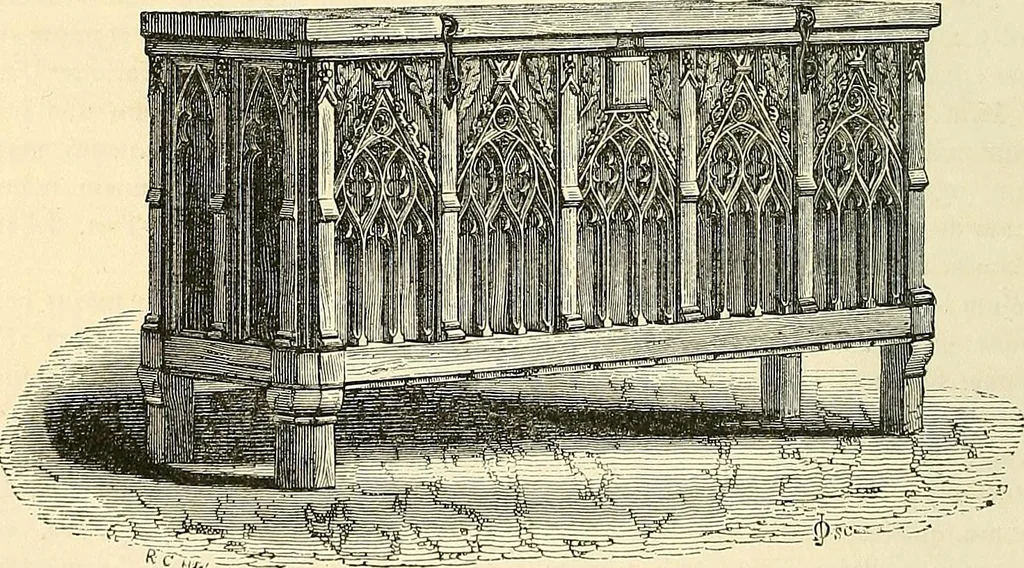 An illustration from Some account of domestic architecture in England from Edward I to Richard II, with notices of foreign examples and numerous illustrations of existing remains from original drawings, 1882, leaf 177