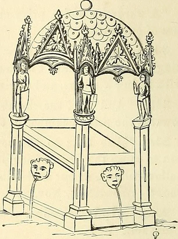 An illustration from Some account of domestic architecture in England from Edward I to Richard II, with notices of foreign examples and numerous illustrations of existing remains from original drawings, 1882, leaf 185