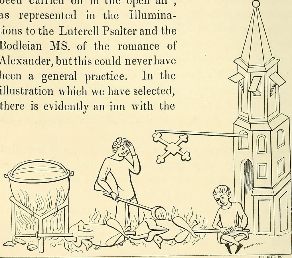 An illustration from Some account of domestic architecture in England from Edward I to Richard II, with notices of foreign examples and numerous illustrations of existing remains from original drawings, 1882, leaf 197