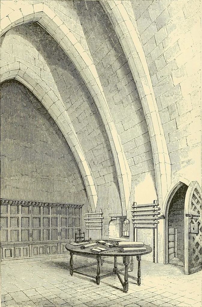 An illustration from Some account of domestic architecture in England from Edward I to Richard II, with notices of foreign examples and numerous illustrations of existing remains from original drawings, 1882, leaf 303