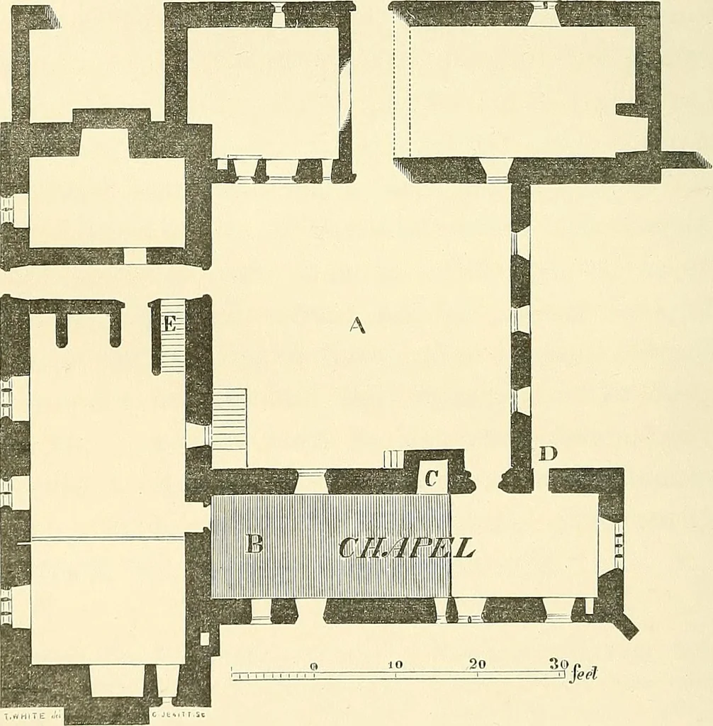 An illustration from Some account of domestic architecture in England from Edward I to Richard II, with notices of foreign examples and numerous illustrations of existing remains from original drawings, 1882, leaf 309