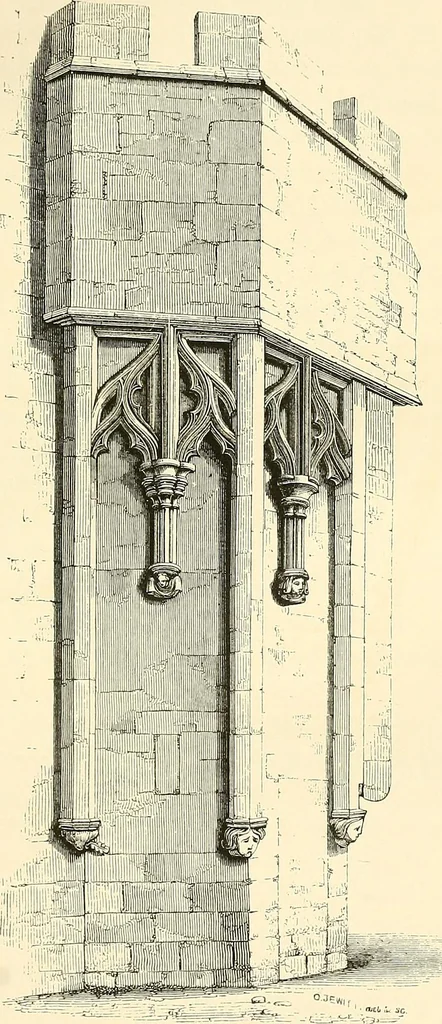 An illustration from Some account of domestic architecture in England from Edward I to Richard II, with notices of foreign examples and numerous illustrations of existing remains from original drawings, 1882, leaf 334