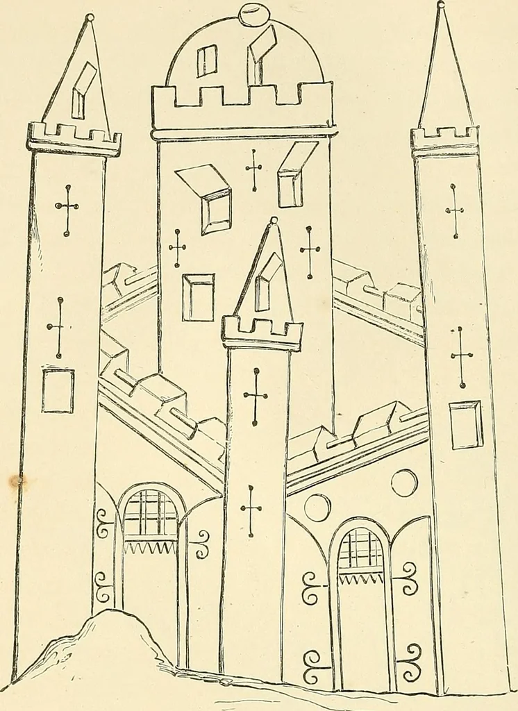 An illustration from Some account of domestic architecture in England from Edward I to Richard II, with notices of foreign examples and numerous illustrations of existing remains from original drawings, 1882, leaf 41