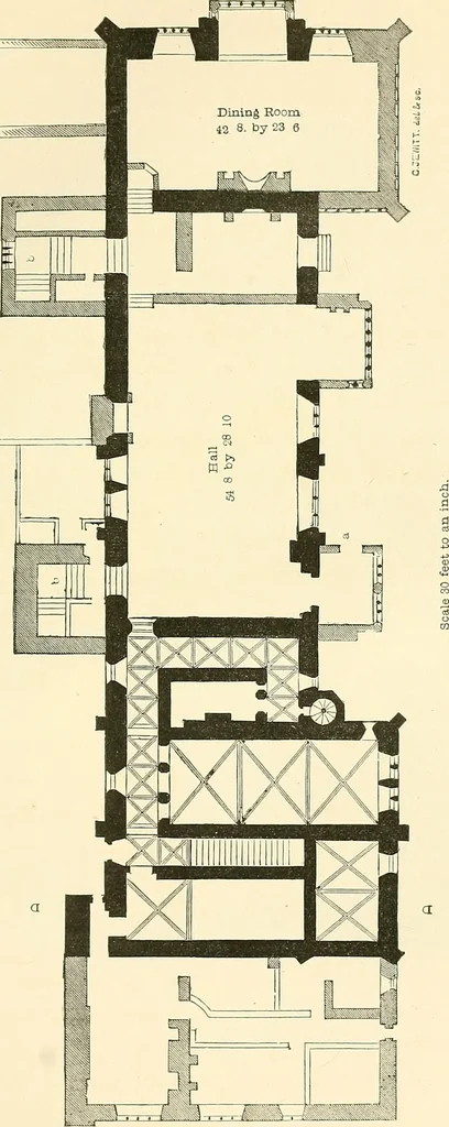 An illustration from Some account of domestic architecture in England from Edward I to Richard II, with notices of foreign examples and numerous illustrations of existing remains from original drawings, 1882, leaf 428