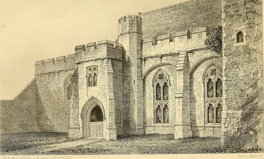 An illustration from Some account of domestic architecture in England from Edward I to Richard II, with notices of foreign examples and numerous illustrations of existing remains from original drawings, 1882, leaf 454