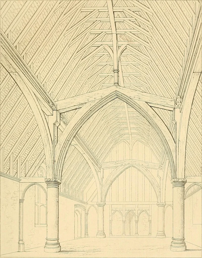 An illustration from Some account of domestic architecture in England from Edward I to Richard II, with notices of foreign examples and numerous illustrations of existing remains from original drawings, 1882, leaf 462