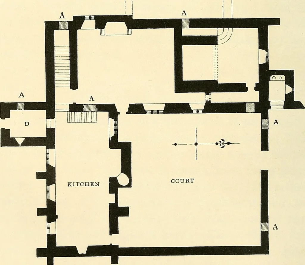 An illustration from Some account of domestic architecture in England from Edward I to Richard II, with notices of foreign examples and numerous illustrations of existing remains from original drawings, 1882, leaf 483