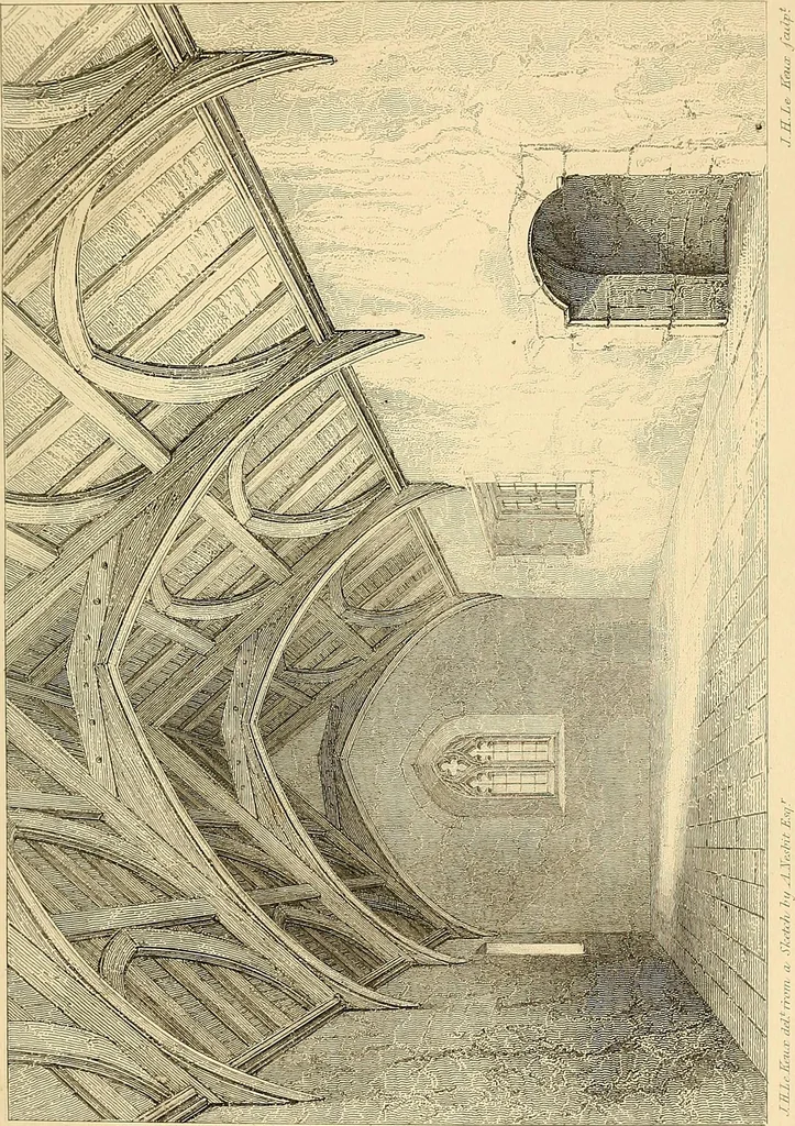 An illustration from Some account of domestic architecture in England from Edward I to Richard II, with notices of foreign examples and numerous illustrations of existing remains from original drawings, 1882, leaf 490