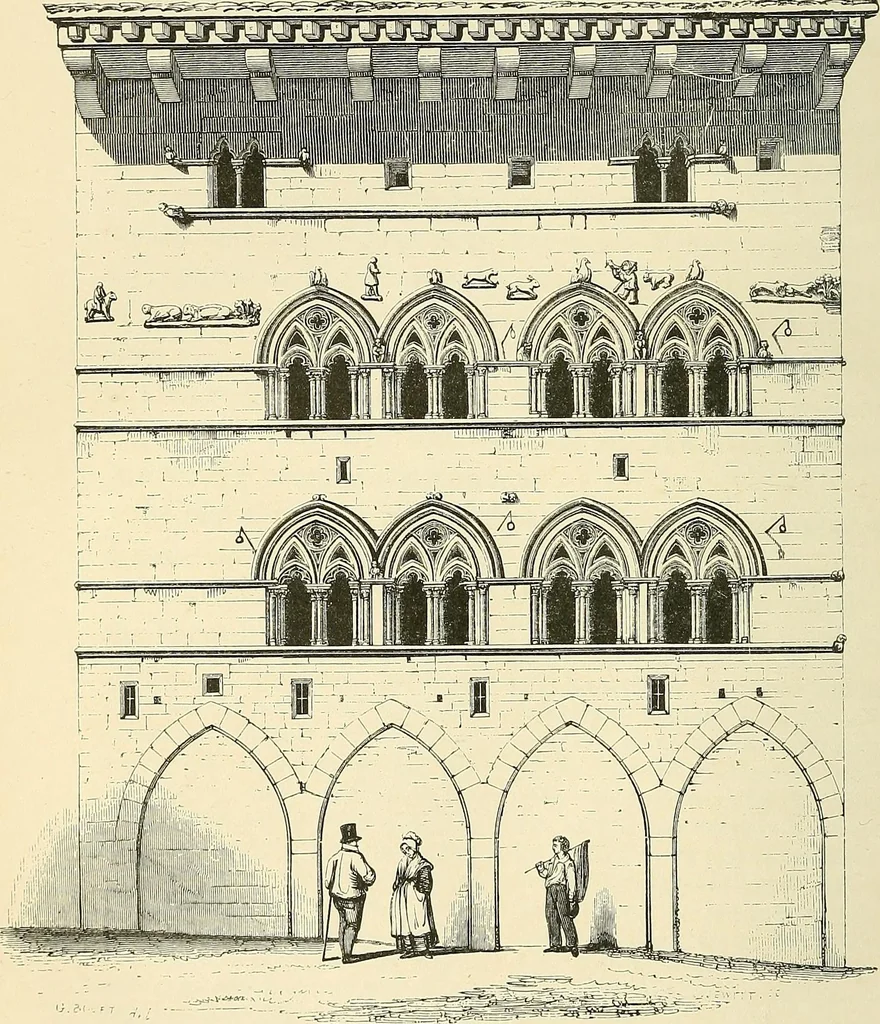 An illustration from Some account of domestic architecture in England from Edward I to Richard II, with notices of foreign examples and numerous illustrations of existing remains from original drawings, 1882, leaf 547