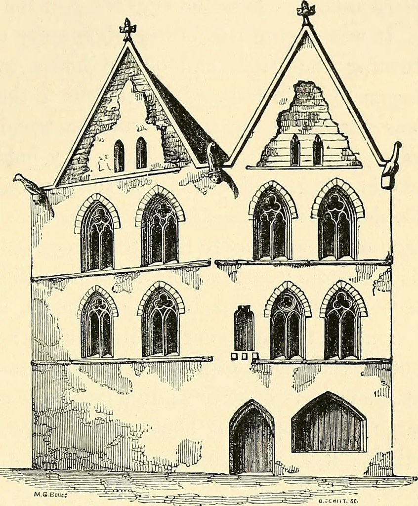 An illustration from Some account of domestic architecture in England from Edward I to Richard II, with notices of foreign examples and numerous illustrations of existing remains from original drawings, 1882, leaf 552