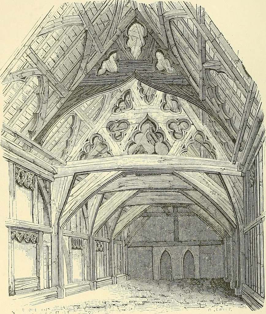 An illustration from Some account of domestic architecture in England from Edward I to Richard II, with notices of foreign examples and numerous illustrations of existing remains from original drawings, 1882, leaf 71