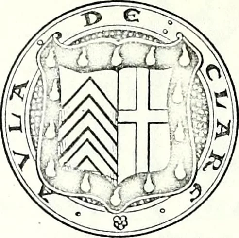 An illustration from Some feudal coats of arms and others, illustrated with 2,000 zinco etchings from the Bayear tapestry, Greek vases, seals, tiles, effigies, brasses and heralcic rolls. Some chart pedigrees, 1902, leaf 160