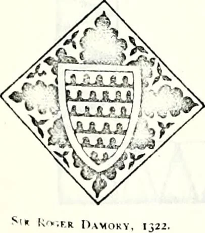 An illustration from Some feudal coats of arms and others, illustrated with 2,000 zinco etchings from the Bayear tapestry, Greek vases, seals, tiles, effigies, brasses and heralcic rolls. Some chart pedigrees, 1902, leaf 18