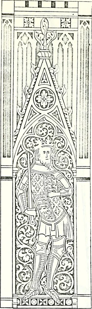 An illustration from Some feudal coats of arms and others, illustrated with 2,000 zinco etchings from the Bayear tapestry, Greek vases, seals, tiles, effigies, brasses and heralcic rolls. Some chart pedigrees, 1902, leaf 238