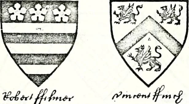 An illustration from Some feudal coats of arms and others, illustrated with 2,000 zinco etchings from the Bayear tapestry, Greek vases, seals, tiles, effigies, brasses and heralcic rolls. Some chart pedigrees, 1902, leaf 254