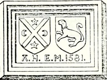 An illustration from Some feudal coats of arms and others, illustrated with 2,000 zinco etchings from the Bayear tapestry, Greek vases, seals, tiles, effigies, brasses and heralcic rolls. Some chart pedigrees, 1902, leaf 286
