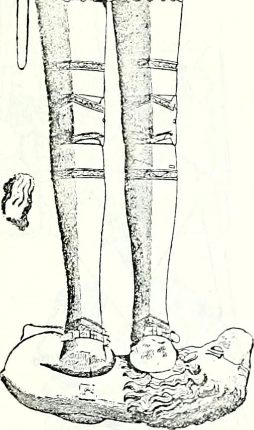 An illustration from Some feudal coats of arms and others, illustrated with 2,000 zinco etchings from the Bayear tapestry, Greek vases, seals, tiles, effigies, brasses and heralcic rolls. Some chart pedigrees, 1902, leaf 382