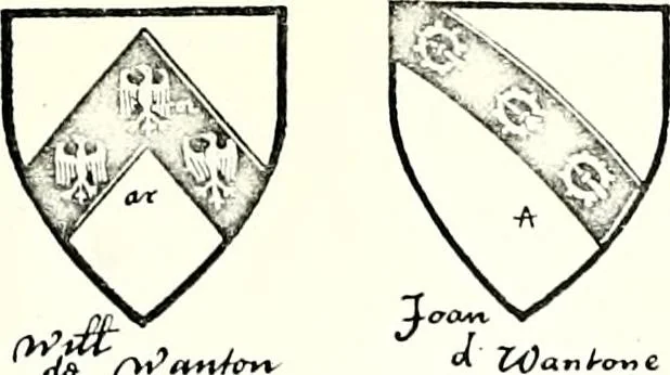 An illustration from Some feudal coats of arms and others, illustrated with 2,000 zinco etchings from the Bayear tapestry, Greek vases, seals, tiles, effigies, brasses and heralcic rolls. Some chart pedigrees, 1902, leaf 490