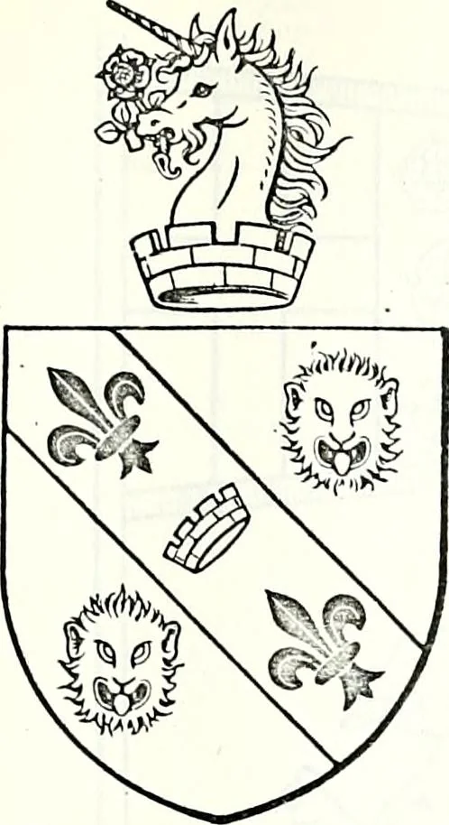 An illustration from Some feudal coats of arms and others, illustrated with 2,000 zinco etchings from the Bayear tapestry, Greek vases, seals, tiles, effigies, brasses and heralcic rolls. Some chart pedigrees, 1902, leaf 524