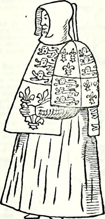 An illustration from Some feudal coats of arms and others, illustrated with 2,000 zinco etchings from the Bayear tapestry, Greek vases, seals, tiles, effigies, brasses and heralcic rolls. Some chart pedigrees, 1902, leaf 534
