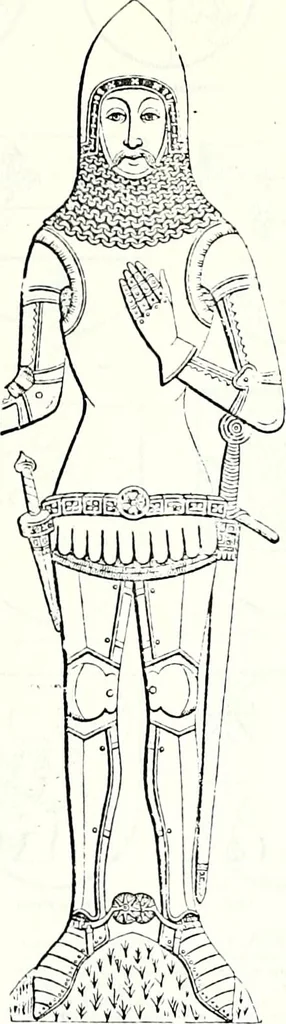 An illustration from Some feudal coats of arms and others, illustrated with 2,000 zinco etchings from the Bayear tapestry, Greek vases, seals, tiles, effigies, brasses and heralcic rolls. Some chart pedigrees, 1902, leaf 562