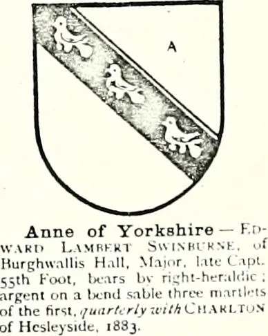 An illustration from Some feudal coats of arms and others, illustrated with 2,000 zinco etchings from the Bayear tapestry, Greek vases, seals, tiles, effigies, brasses and heralcic rolls. Some chart pedigrees, 1902, leaf 566