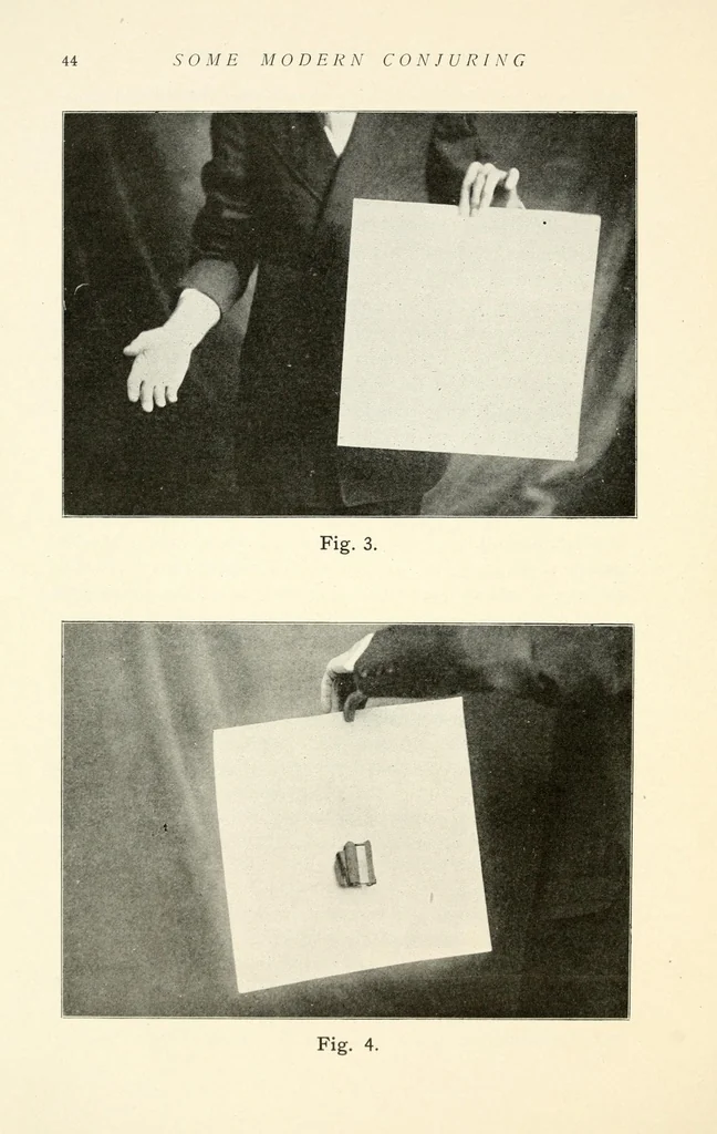 An illustration from Some modern conjuring; a series of original experiments in the magic art, 1909, leaf 58