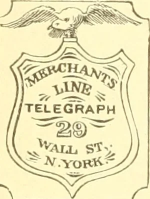 An illustration from Some notes on the telegraph companies of the United States; their stamps and franks, 1900, leaf 17