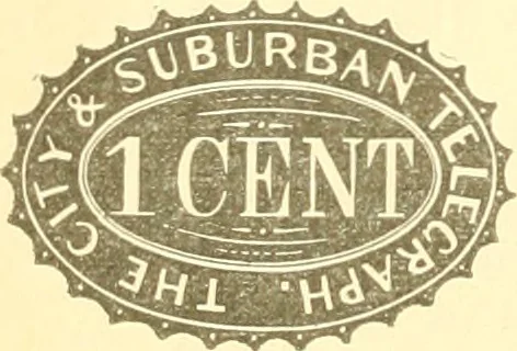 An illustration from Some notes on the telegraph companies of the United States; their stamps and franks, 1900, leaf 19