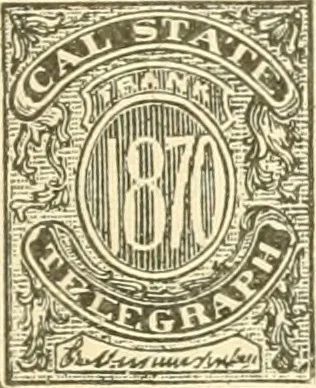 An illustration from Some notes on the telegraph companies of the United States; their stamps and franks, 1900, leaf 22