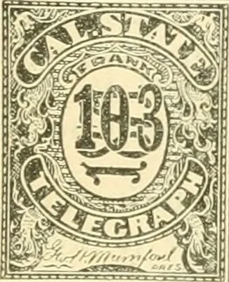 An illustration from Some notes on the telegraph companies of the United States; their stamps and franks, 1900, leaf 22