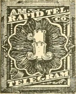 An illustration from Some notes on the telegraph companies of the United States; their stamps and franks, 1900, leaf 28