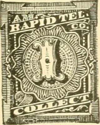 An illustration from Some notes on the telegraph companies of the United States; their stamps and franks, 1900, leaf 28