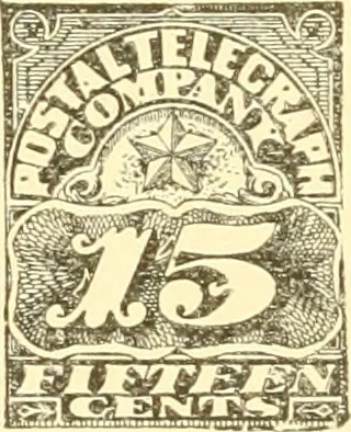 An illustration from Some notes on the telegraph companies of the United States; their stamps and franks, 1900, leaf 31