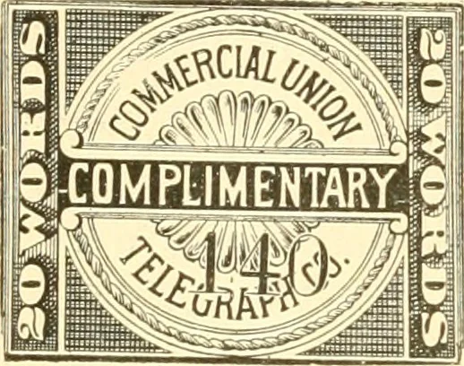 An illustration from Some notes on the telegraph companies of the United States; their stamps and franks, 1900, leaf 37