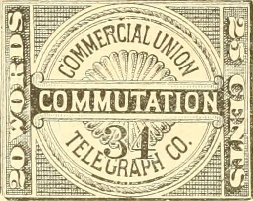 An illustration from Some notes on the telegraph companies of the United States; their stamps and franks, 1900, leaf 37
