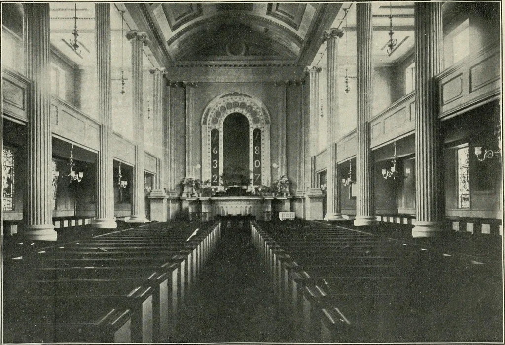 An illustration from Some old time meeting houses of the Connecticut Valley, 1911, leaf 104