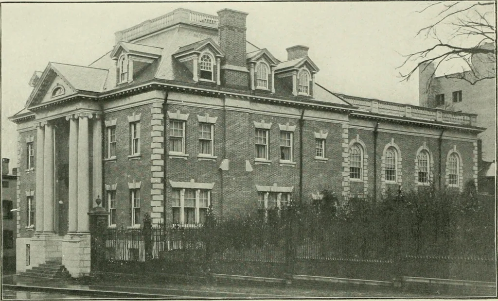 An illustration from Some old time meeting houses of the Connecticut Valley, 1911, leaf 105