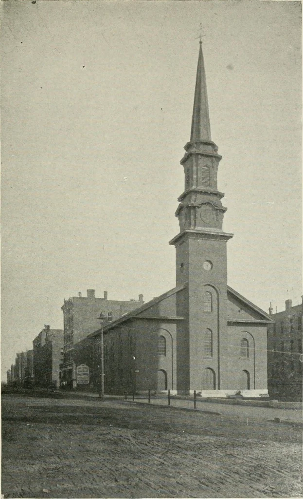 An illustration from Some old time meeting houses of the Connecticut Valley, 1911, leaf 144