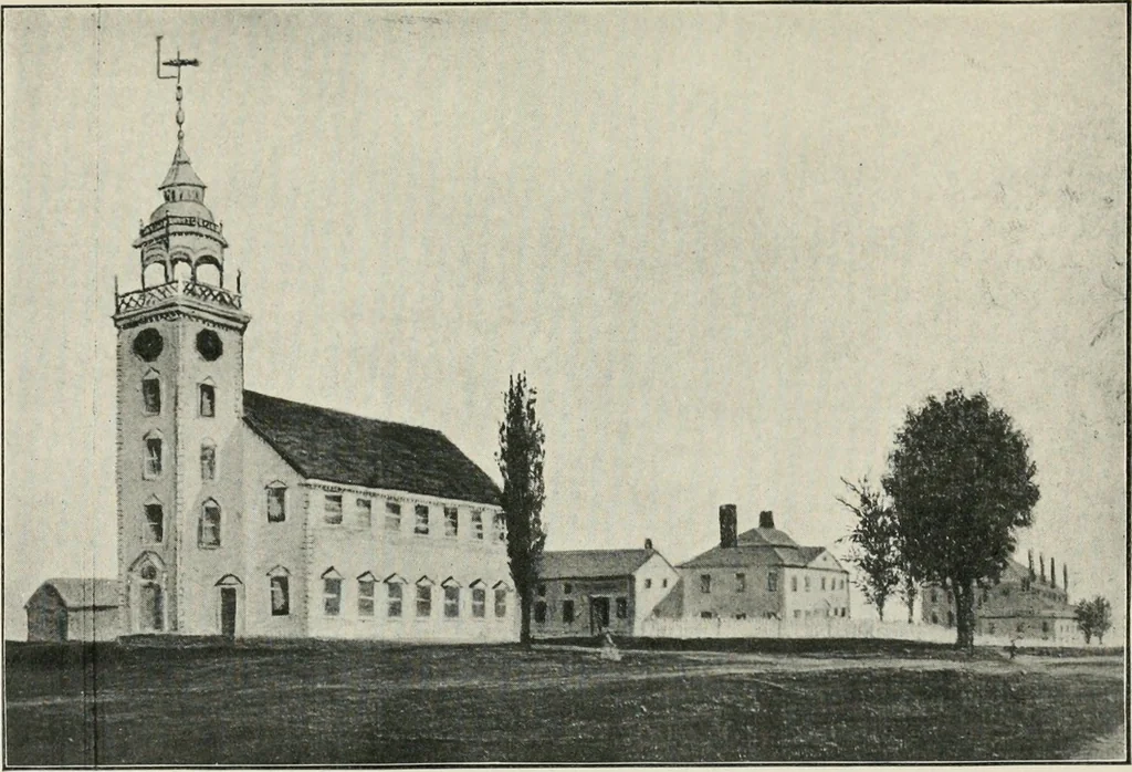 An illustration from Some old time meeting houses of the Connecticut Valley, 1911, leaf 148