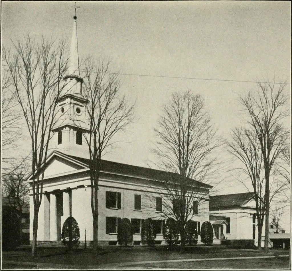 An illustration from Some old time meeting houses of the Connecticut Valley, 1911, leaf 218