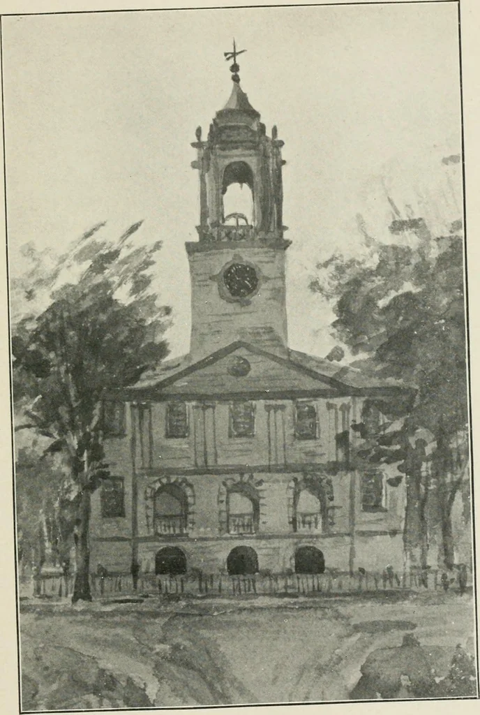 An illustration from Some old time meeting houses of the Connecticut Valley, 1911, leaf 34