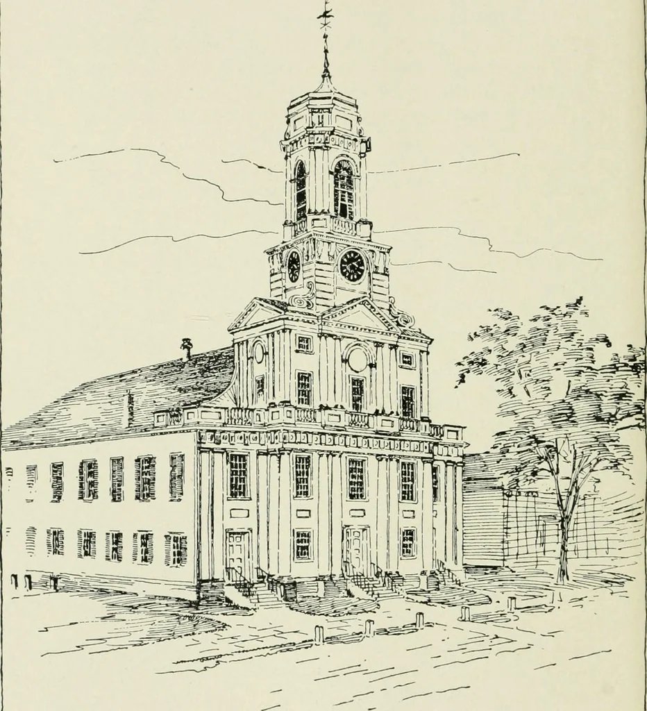 An illustration from Some old time meeting houses of the Connecticut Valley, 1911, leaf 45