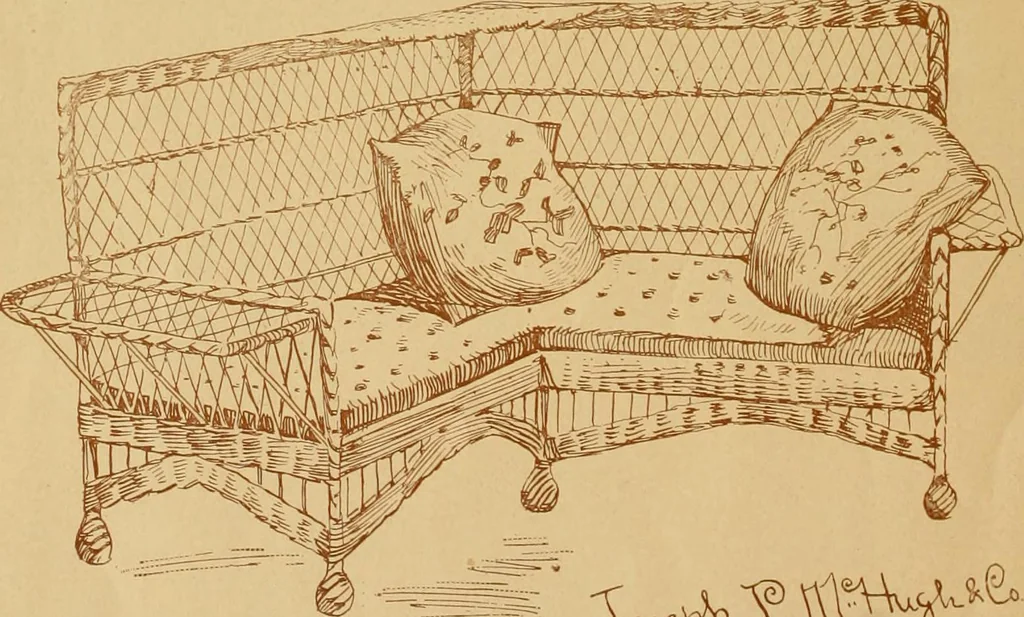 An illustration from Some pictures of quaint things which are sold at the sign of the "Popular Shop" : and a few words about making the house beautiful with homely material., 1898, leaf 13