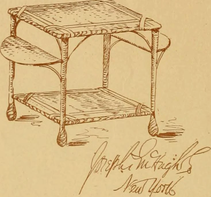An illustration from Some pictures of quaint things which are sold at the sign of the "Popular Shop" : and a few words about making the house beautiful with homely material., 1898, leaf 17