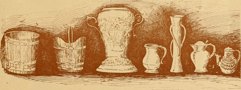 An illustration from Some pictures of quaint things which are sold at the sign of the "Popular Shop" : and a few words about making the house beautiful with homely material., 1898, leaf 30