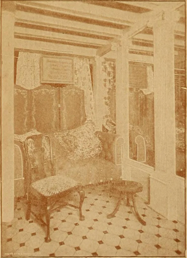 An illustration from Some pictures of quaint things which are sold at the sign of the "Popular Shop" : and a few words about making the house beautiful with homely material., 1898, leaf 33